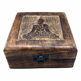 Firkantet Minneboks I Tre 13x13x6 cm - Buddha