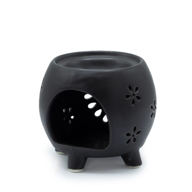 Squat-Pot-Oil-Burner-Flower-Burst-Matt-Black
