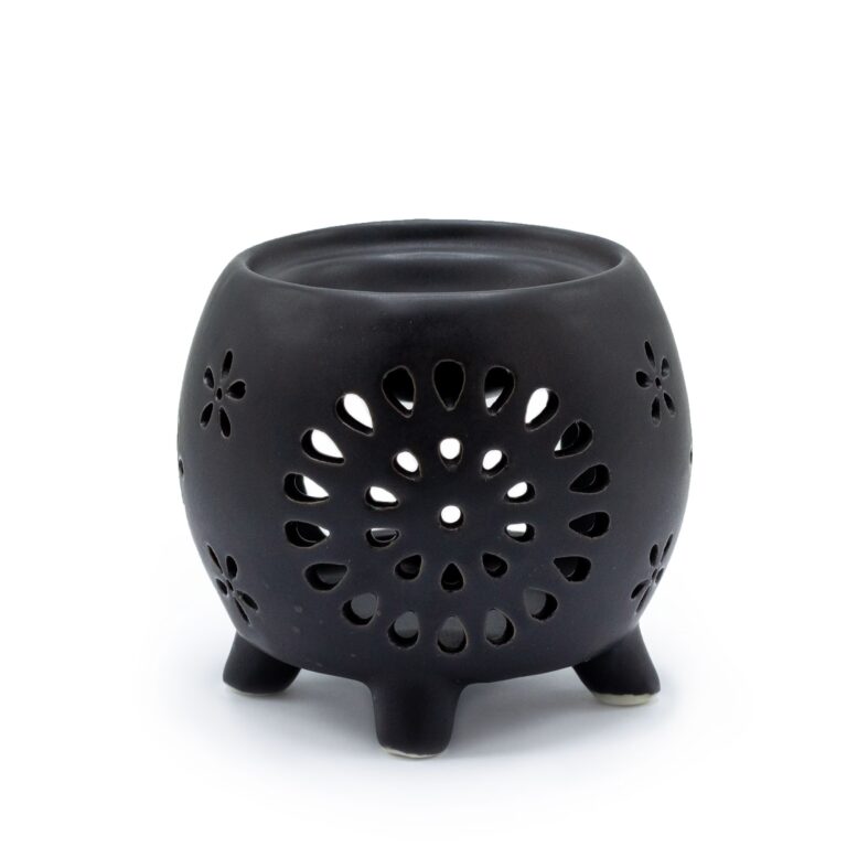 Squat-Pot-Oil-Burner-Flower-Burst-Matt-Black