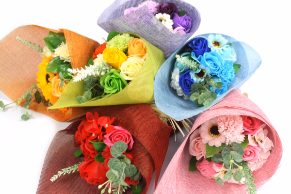 Stående Sæbe Blomsterbuket - Blå - Billede 3