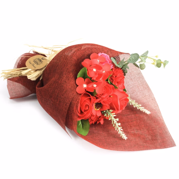 Standing Soap Flower Bouquet - Red - Image 2