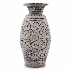 Virvelformet Vase - Kremfarget