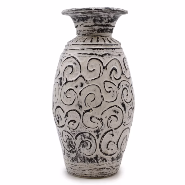 Virvelformet Vase - Kremfarget