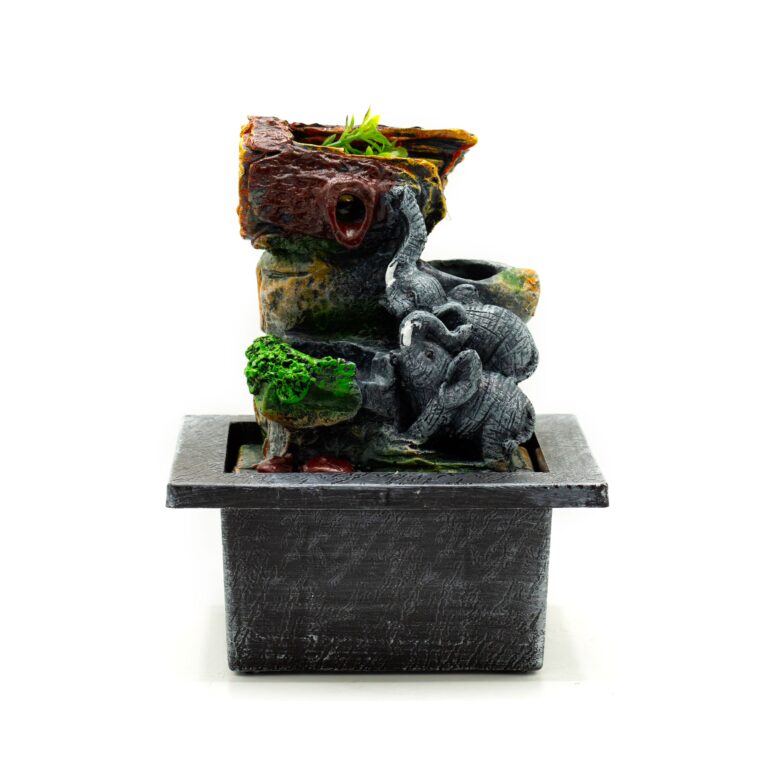 Tabletop-Water-Feature-20cm-Elephant-in-Love