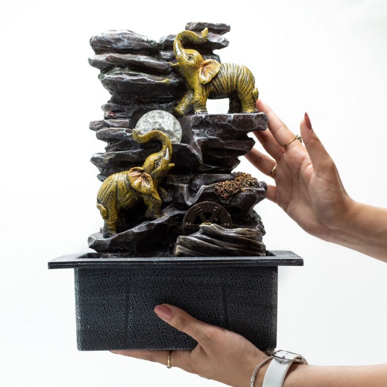 Tabletop-Water-Feature-35cm-Elephants-Crystal-Ball-Water-Wheel