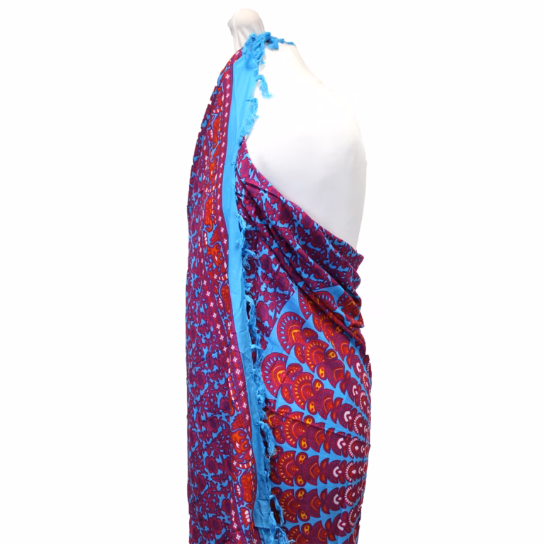 Teal-Purple-Mandela-Sarong