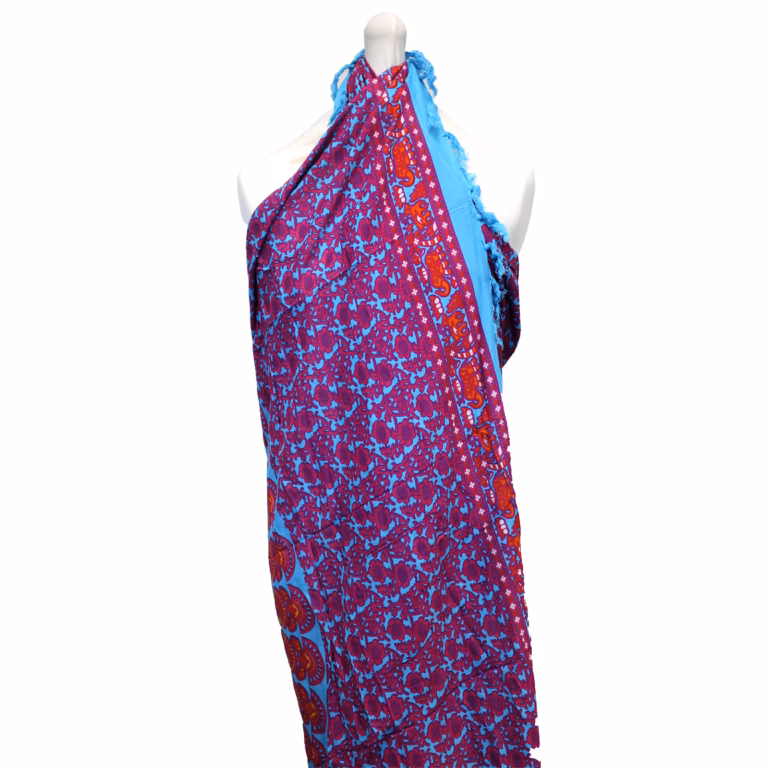 Teal-Purple-Mandela-Sarong