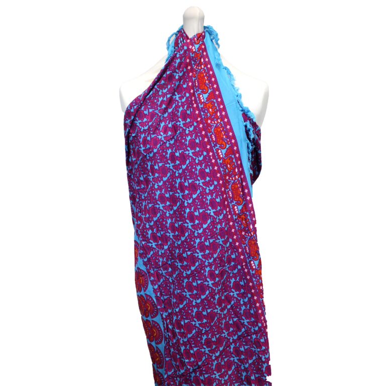 Teal-Purple-Mandela-Sarong