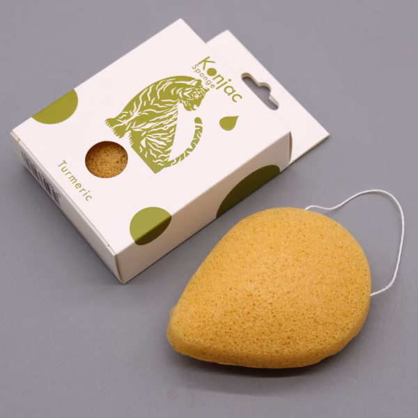 Teardrop Konjac Sponge - Gurkemeje - Anti-Rynke - Billede 2