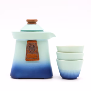 Tempel Tekanne Sett Og Tre Kopper - Blue Heaven