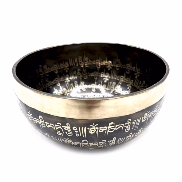 Tibetansk Healingsskål med Gravering - 16 cm - Mantra