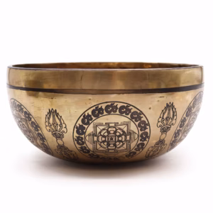 Tibetische Heilschale mit Gravur - 21cm - 5 Buddhas