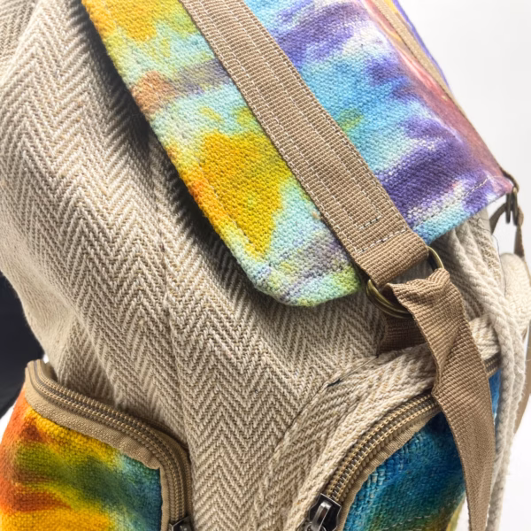 Großer quadratischer Rucksack aus Tiedye-Hanf – Bild 4