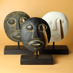 Timor Tribal Dekorativ Maske - Antikk 27x20cm