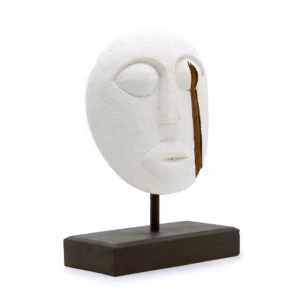 Timor Tribal Deko - Maske - Weiß - 27x20cm