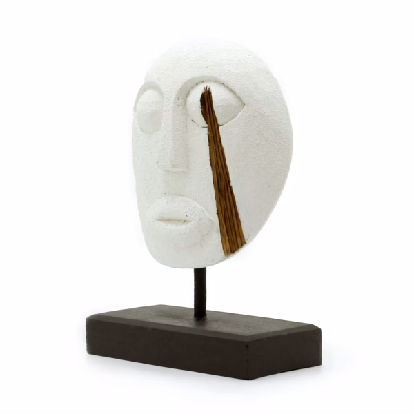 Timor Tribal Dekorativ Maske - Hvit 27X20Cm - Bilde 4
