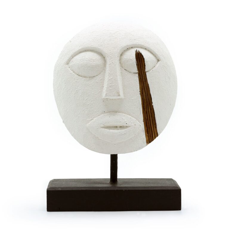 Timor-Tribal-Decorative-Mask-White-27x20cm