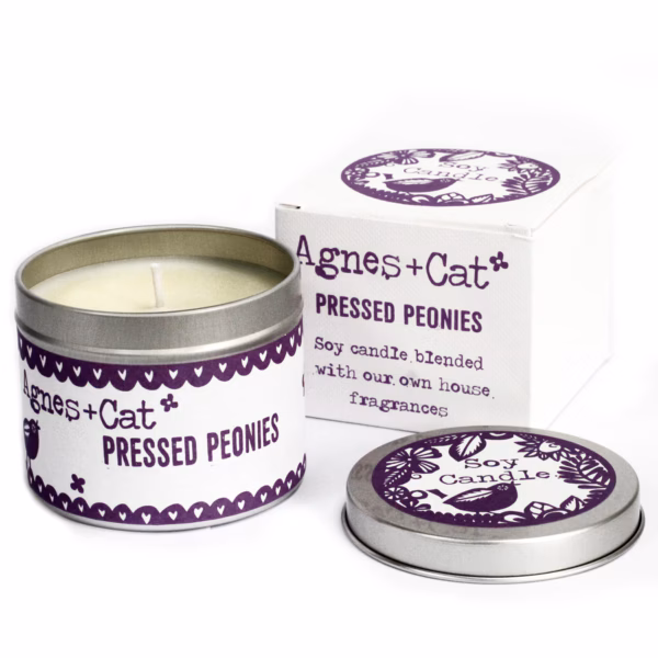 Duftlys i Tinnboks - Presset Peonie