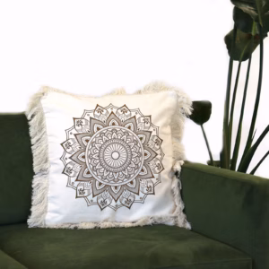 Traditional Mandala Kussen - Zwart