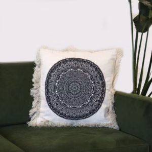 Traditional Mandala Kussen - Zwart