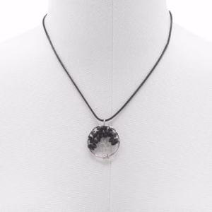 Pendentif Arbre de Vie - Agate Noire