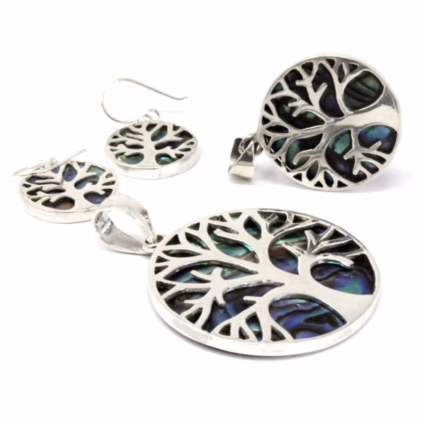 Pendientes De Plata Árbol De La Vida 15Mm - Abulón - Imagen 4