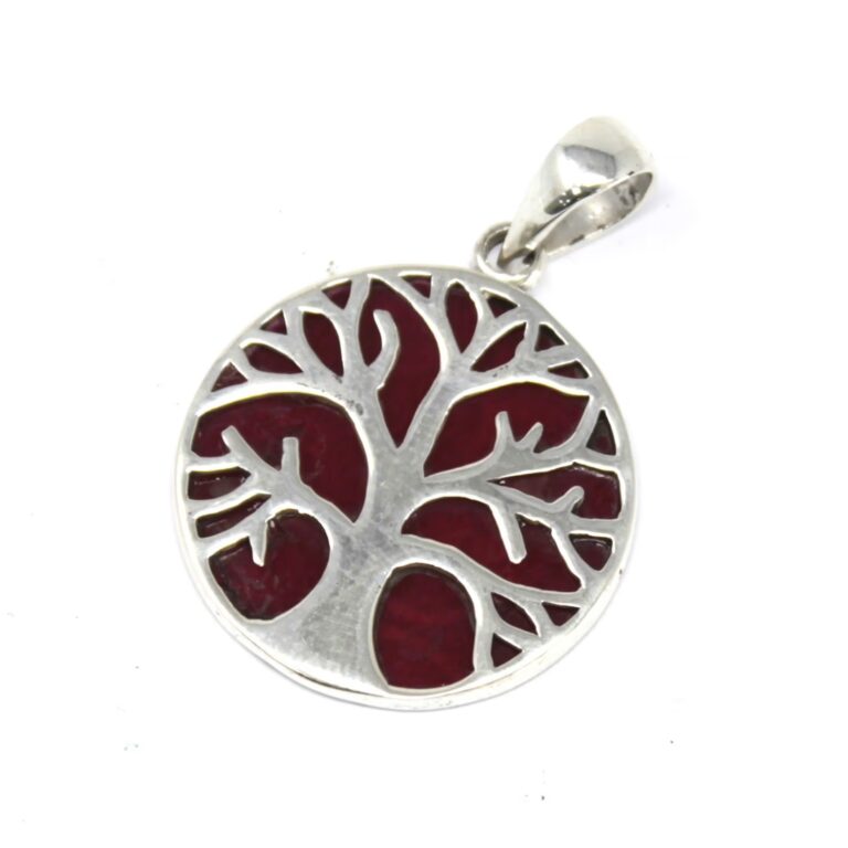 Tree-of-Life-Silver-Pendent-22mm-Coral-Effect