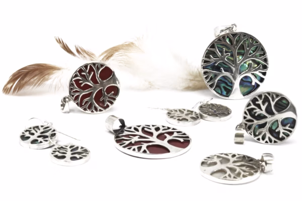 Pendentif Argent Arbre de Vie 30mm - Effet Corail – Image 5