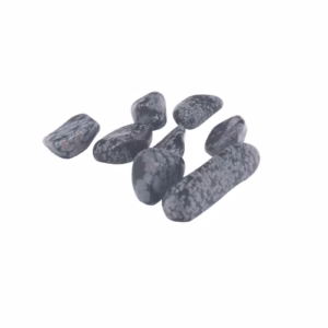 Pakke med 24 Tromlede Stener - Obsidian Snowflake M