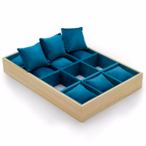 Displaybakke med Tolv Rum og Puder 35x24cm
