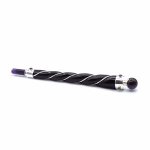 Twisted Healing Wand - Ametystkule I Sølv