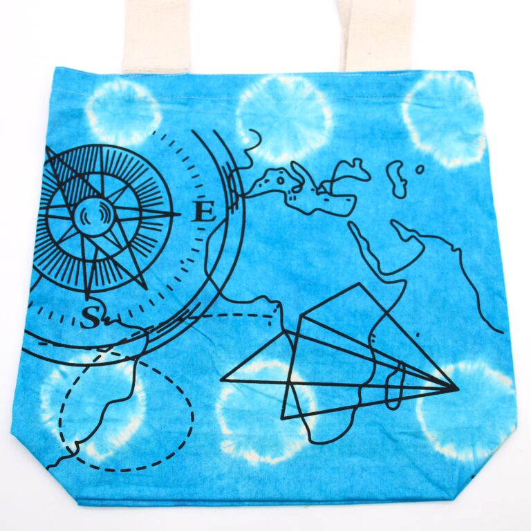 Tye-Dye-Cotton-Bag-6oz-38x42x12cm-Compass-Blue-Natural-Handle