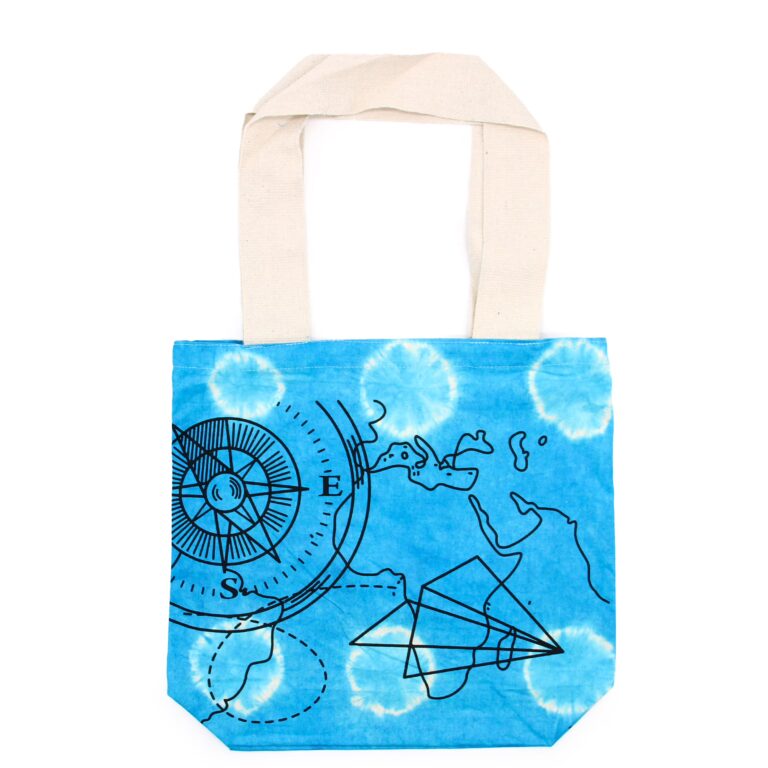 Tye-Dye-Cotton-Bag-6oz-38x42x12cm-Compass-Blue-Natural-Handle