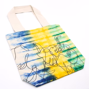 Tie - Dye Katoenen Tas - Olifanten - Multi - Natuurlijk Handgreep