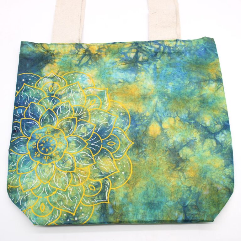 Tye-Dye-Cotton-Bag-6oz-38x42x12cm-Mandela-GreenBlue-Natural-Handle