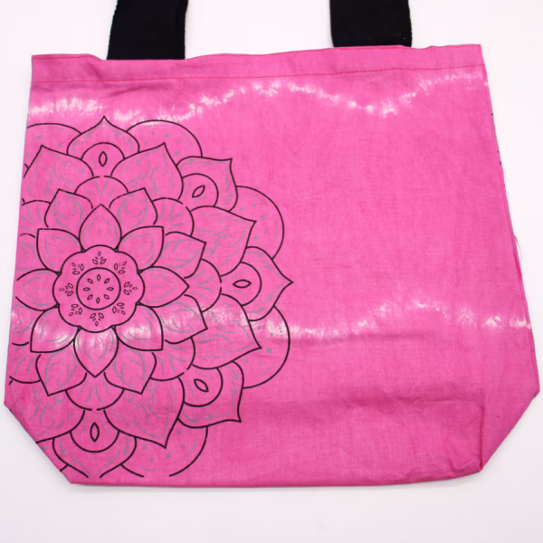 Tye-Dye Bomullspose (6 Oz) - 38x42x12cm - Mandela - Magento - Svart Håndtak - Bilde 2