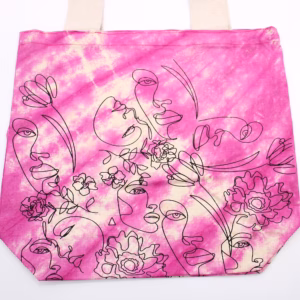 Tie - Dye Katoenen Tas - Pretty Face - Magento - Natuurlijk Handgreep