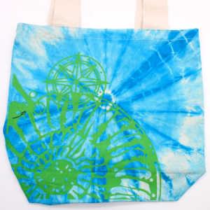 Sac en Coton Tie - Dye - 6oz - 38x42x12cm - Coquillage - Bleu/Vert - Anse Verte
