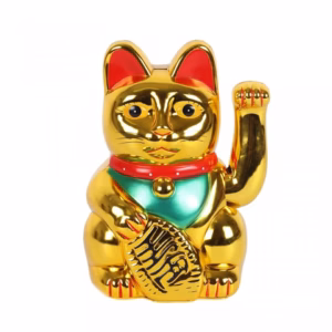 Veldig Gullfarget Pengekatt - 15 cm