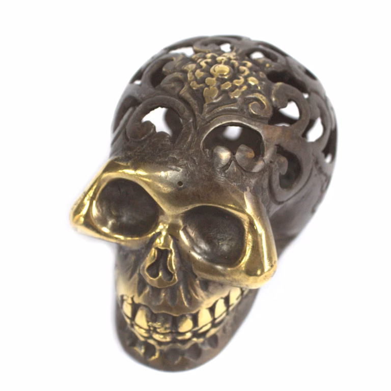Vintage-Brass-Skull-Med
