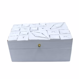 Vintage Deco - Flerbruksboks - 22x12x10cm - Hvite Diamanter