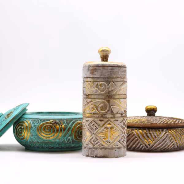 Wit &Amp; Goud - Hoge Container - Afbeelding 2
