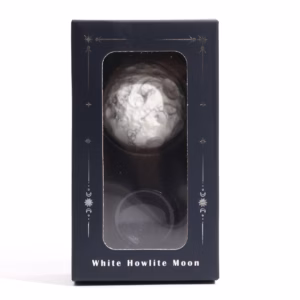 Planeta de Howlite Blanco con Soporte Solar - 40mm (30x15mm Soporte)