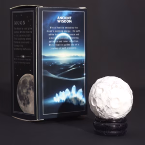 Planeta de Howlite Blanco con Soporte Solar - 40mm (30x15mm Soporte)