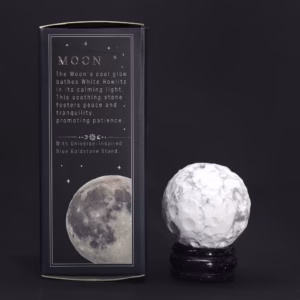 Planeta de Howlite Blanco con Soporte Solar - 40mm (30x15mm Soporte)
