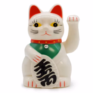 Hvit Pengekatt - 15 cm