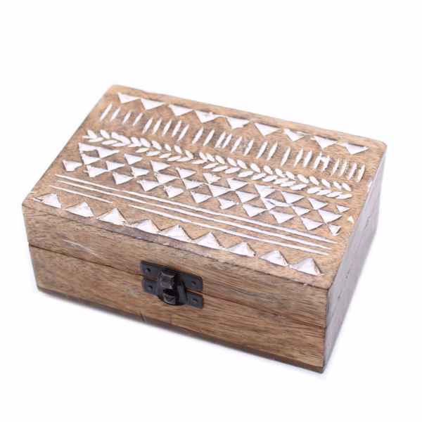 Hvitvasket Trekasse - 6x4 Aztec Design