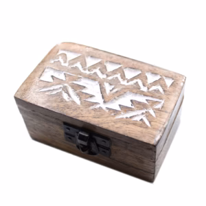 Mango Houten Doos - Witgewassen - Slavisch Motief