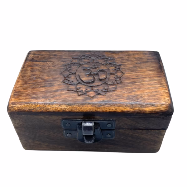 Wooden Pill Box 9x5x4cm - Carved Designs – Bild 4