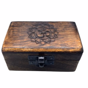 Pillendose aus Holz - Geschnitzte Designs - 9x5x4cm